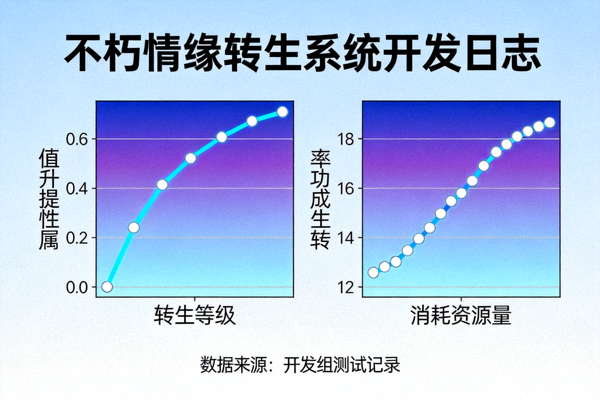不朽情缘开发日志配图展示转生系统数值模型与曲线图表